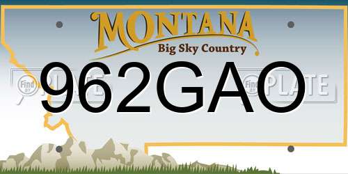 962GAO Montana License Plate