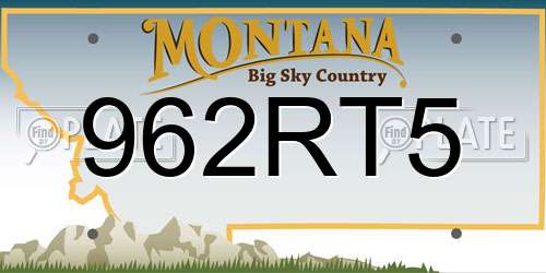 962RT5 Montana License Plate