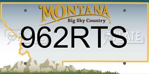 962RTS Montana License Plate