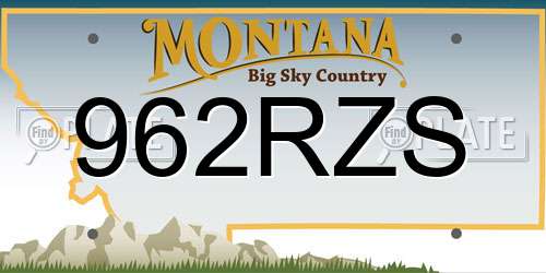 962RZS Montana License Plate