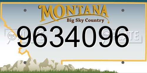 9634096 Montana License Plate