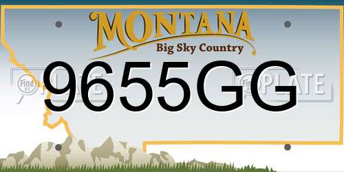 9655GG Montana License Plate