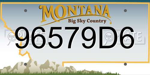 96579D6 Montana License Plate