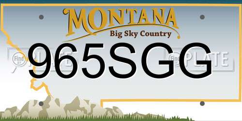 965SGG Montana License Plate