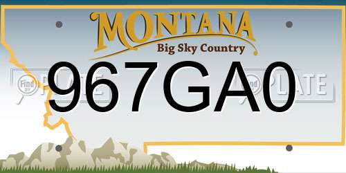 967GA0 Montana License Plate