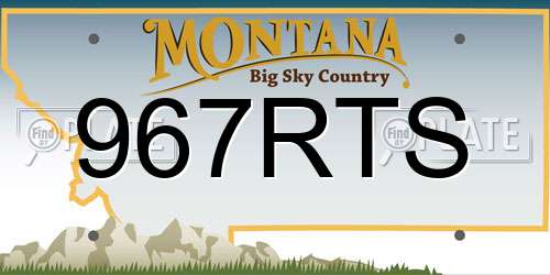 967RTS Montana License Plate