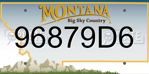 96879D6 Montana License Plate