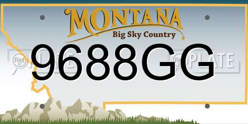 9688GG Montana License Plate