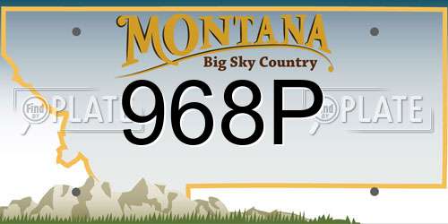 968P Montana License Plate