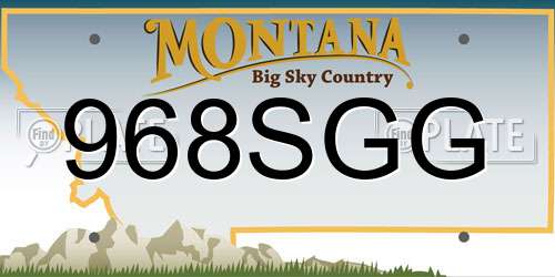 968SGG Montana License Plate