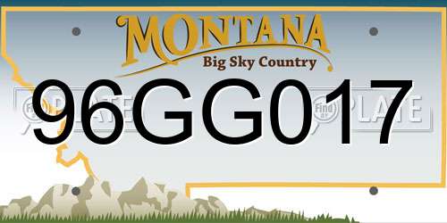 96GG017 Montana License Plate