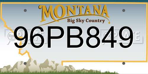 96PB849 Montana License Plate
