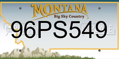 96PS549 Montana License Plate