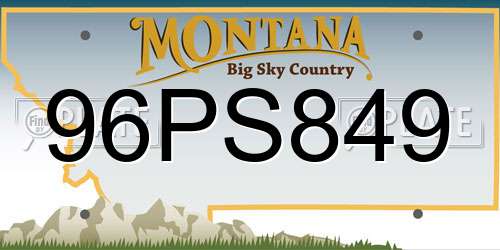 96PS849 Montana License Plate
