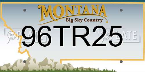 96TR25 Montana License Plate