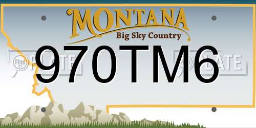 970TM6 Montana License Plate