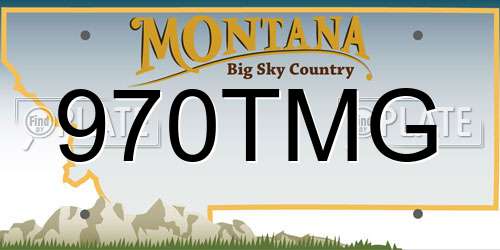 970TMG Montana License Plate