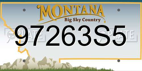 97263S5 Montana License Plate