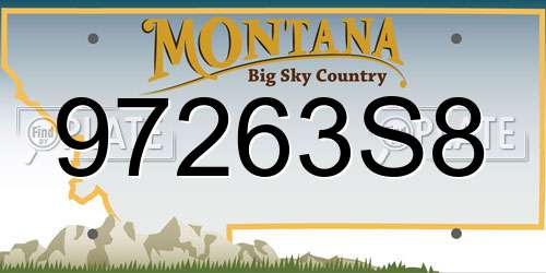97263S8 Montana License Plate