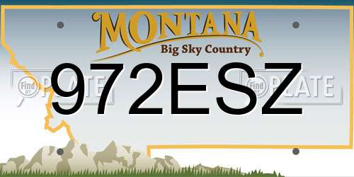 972ESZ Montana License Plate