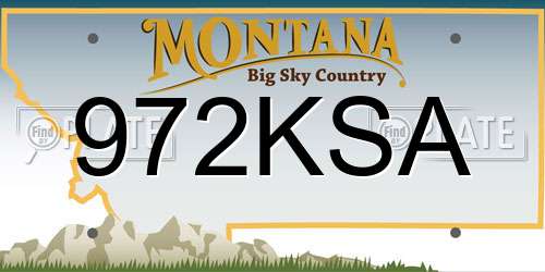 972KSA Montana License Plate
