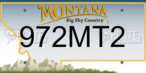 972MT2 Montana License Plate