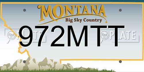 972MTT Montana License Plate