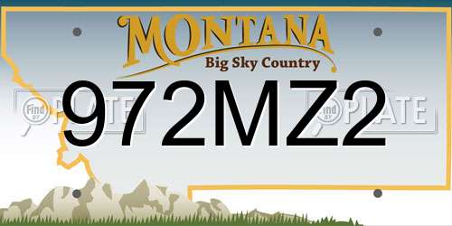 972MZ2 Montana License Plate