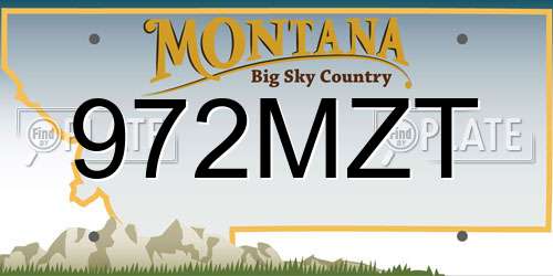 972MZT Montana License Plate