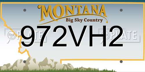 972VH2 Montana License Plate