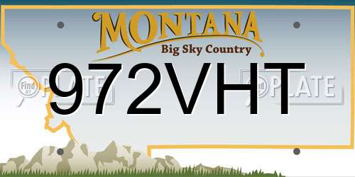 972VHT Montana License Plate