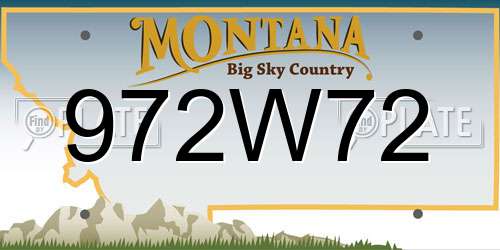 972W72 Montana License Plate