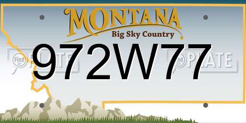 972W77 Montana License Plate
