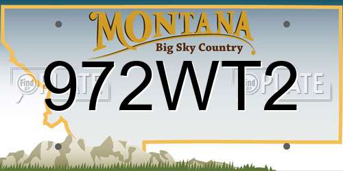 972WT2 Montana License Plate