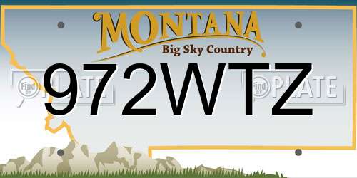 972WTZ Montana License Plate