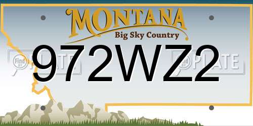 972WZ2 Montana License Plate