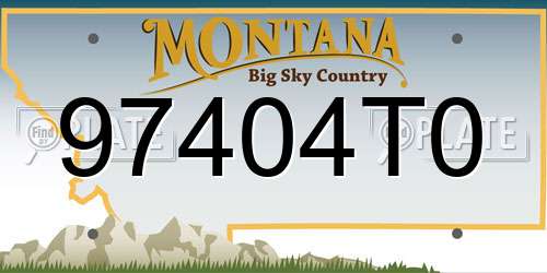 97404T0 Montana License Plate