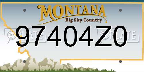 97404Z0 Montana License Plate