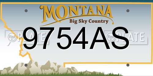 9754AS Montana License Plate