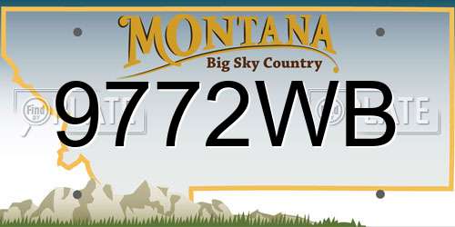 9772WB Montana License Plate