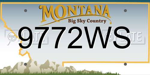 9772WS Montana License Plate