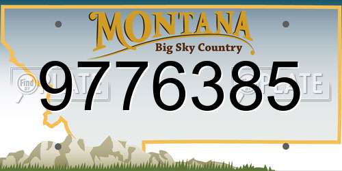 9776385 Montana License Plate