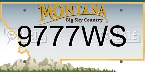9777WS Montana License Plate