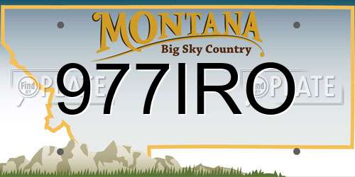 977IRO Montana License Plate