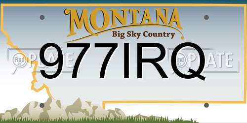 977IRQ Montana License Plate