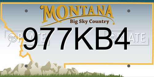 977KB4 Montana License Plate