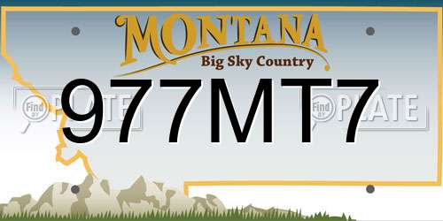 977MT7 Montana License Plate