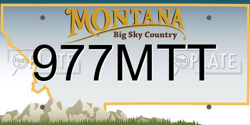 977MTT Montana License Plate