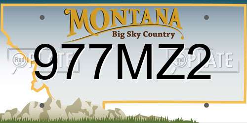 977MZ2 Montana License Plate