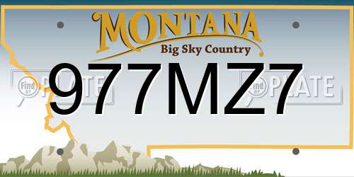 977MZ7 Montana License Plate